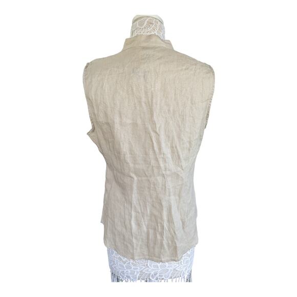 NWT Carole Little 100% Linen Button Down Tank S - Picture 3 of 7